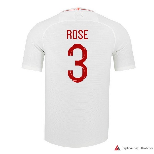 Camiseta Seleccion Inglaterra Primera equipación Rose 2018 Blanco